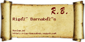 Rigó Barnabás névjegykártya